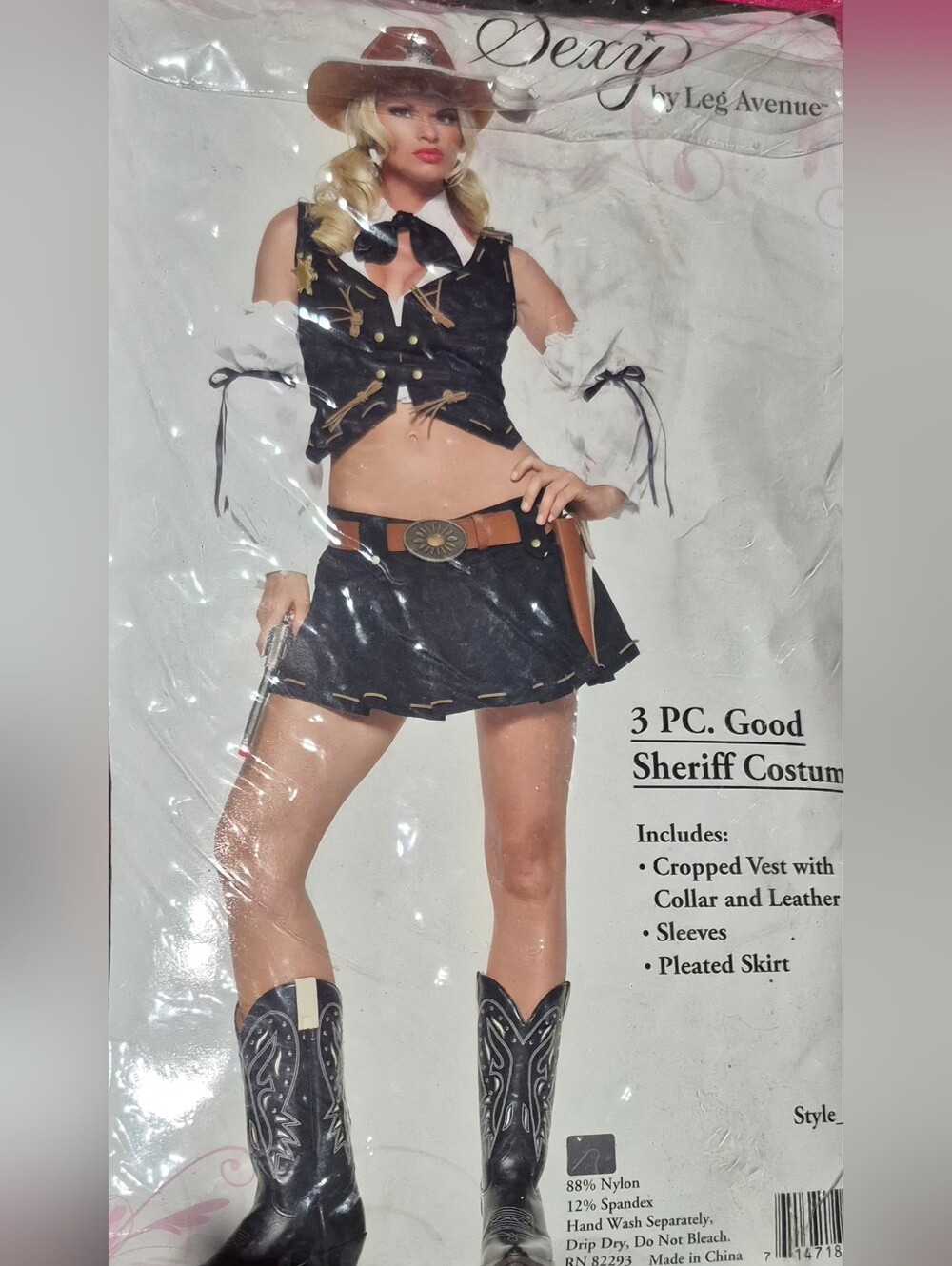 Leg Avenue Black Pleated Sheriff Skort Costume